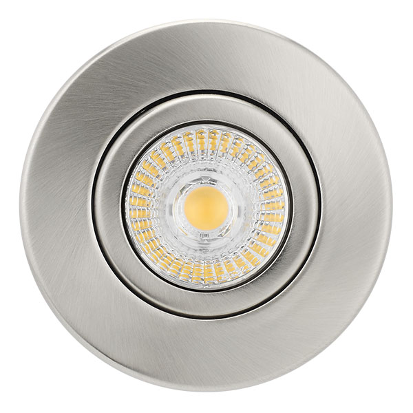 Fire Rated MV/LV Satin Nickel Centre Tilt Downlight